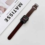 Oval Buckle Genuine Leather Strap For Apple Watch Ultra 49mm / Series 8&7 45mm / SE 2&6&SE&5&4 44mm / 3&2&1 42mm(C)