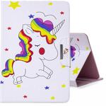 For 8 inch Tablet PC Universal Colored Drawing Horizontal Flip PU Leather Case with Holder & Card Slots(Rainbow Horse)