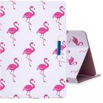 For 10 inch  Tablet PC Universal Colored Drawing Horizontal Flip PU Leather Case with Holder & Card Slots(Red Flamingo)