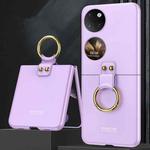 For Huawei P50 Pocket GKK Ultra-thin Full Coverage Phone Case with Ring(Purple)