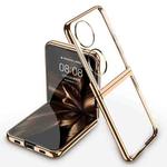 For Huawei P50 Pocket GKK Transparent TPU + Plating Phone Case(Gold)