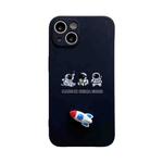 For iPhone 12 Aerospace Small Rocket TPU Phone Case(Black)