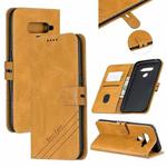 For LG V50 Stitching Style 2-Color Cow Texture Horizontal Flip PU Leather Case with Holder & Card Slot & Lanyard(Yellow)