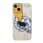 For iPhone 12 Aerospace Pattern TPU Phone Case(Astronaut Beige Yellow)