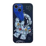 Aerospace Pattern TPU Phone Case For iPhone 12(Astronaut Blue)