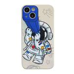For iPhone 12 Aerospace Pattern TPU Phone Case(Astronaut Beige Blue)