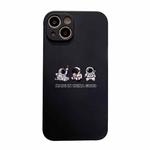 For iPhone 12 Aerospace Pattern TPU Phone Case(Astronaut Buddy Black)