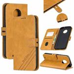 For Moto G6 2018 Stitching Style 2-Color Cow Texture Horizontal Flip PU Leather Case with Holder & Card Slot & Lanyard(Yellow)