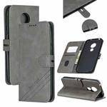 For Moto G7 Play Stitching Style 2-Color Cow Texture Horizontal Flip PU Leather Case with Holder & Card Slot & Lanyard(Gray)