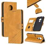 For Moto G7 Play Stitching Style 2-Color Cow Texture Horizontal Flip PU Leather Case with Holder & Card Slot & Lanyard(Yellow)