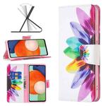 For Samsung Galaxy A13 4G Colored Drawing Pattern Leather Phone Case(Sun Flower)