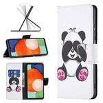 For Samsung Galaxy A13 4G Colored Drawing Leather Phone Case(Panda)