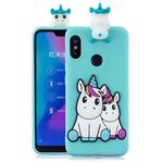 For Xiaomi Redmi 6 Pro 3D Cartoon Pattern Shockproof TPU Protective Case(Couple Unicorn)