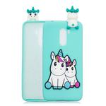 For Xiaomi Pocophone F1 3D Cartoon Pattern Shockproof TPU Protective Case(Couple Unicorn)