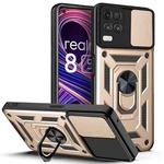 For OPPO Realme 8 5G Sliding Camera Design TPU + PC Phone Case(Gold)