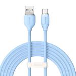 Baseus CAGD010103 Jelly Series 100W USB to USB-C / Type-C Liquid Silicone Fast Charging Data Cable, Cable Length:2m(Blue)
