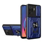 For OPPO A94 / Reno5 F Sliding Camshield Card Phone Case(Sapphire Blue)