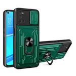 For OPPO A52 / A92 Sliding Camshield Card Phone Case(Dark Green)