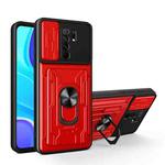 For Xiaomi Redmi 9 Sliding Camshield Card Phone Case(Red)