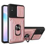 For Xiaomi Redmi 9A Sliding Camshield Card Phone Case(Rose Gold)