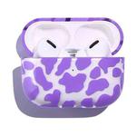 Transparent Cow Series Earphone PC Protective Case For AirPods Pro(Purple)