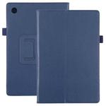 For Samsung Galaxy Tab A8 10.5 2021 Litchi Texture Solid Color Leather Tablet Case(Dark Blue)
