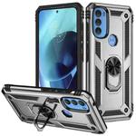 For Motorola Moto G71 5G Shockproof TPU + PC Phone Case with Holder(Silver)