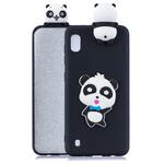 For  Galaxy A10 3D Cartoon Pattern Shockproof TPU Protective Case(Blue Bow Panda)