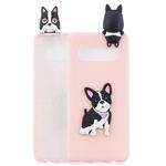 For Galaxy S10+ 3D Cartoon Pattern Shockproof TPU Protective Case(Cute Dog)