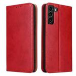 For Samsung Galaxy S22 5G Fierre Shann PU Genuine Leather Texture Leather Phone Case(Red)