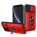 For iPhone XR Sliding Camshield Card Phone Case(Red)