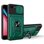 Sliding Camshield Card Phone Case For iPhone 7 Plus / 8 Plus(Dark Green)