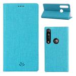 For Motorola Moto G8 Plus ViLi Magnet Horizontal Flip Shockproof TPU + PU Leather Protective Case  Card Slot & Holder(Blue)