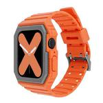 Two-color Integrated Watch Band For Apple Watch Series 8&7 45mm / SE 2&6&SE&5&4 44mm / 3&2&1 42mm(Orange Grey)