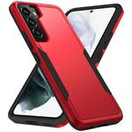 For Samsung Galaxy S22+ 5G Pioneer Armor Heavy Duty PC + TPU Phone Case(Red Black)