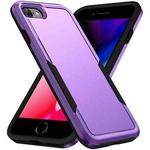 For iPhone SE 2022 / SE 2020 / 8 / 7 Pioneer Armor Heavy Duty PC + TPU Phone Case(Purple Black)