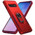 For Samsung Galaxy S10 Pioneer Armor Heavy Duty PC + TPU Holder Phone Case(Red)