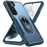 For Samsung Galaxy S22 5G Pioneer Armor Heavy Duty PC + TPU Holder Phone Case(Blue)