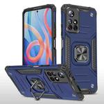 For Xiaomi Redmi Note 11 Magnetic Armor TPU + PC Holder Phone Case(Blue)