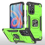 For Xiaomi Redmi Note 11 Magnetic Armor TPU + PC Holder Phone Case(Green)