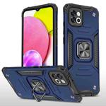 For Samsung Galaxy A03 164mm Magnetic Armor TPU + PC Holder Phone Case(Blue)