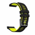 For Garmin Fenix 7X Two-color Silicone Quick Release Watch Band(Black Yellow)