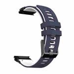 For Garmin Fenix 7X Two-color Silicone Quick Release Watch Band(Blue White)