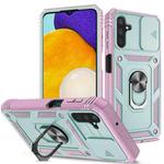 For Samsung Galaxy A13 5G Sliding Camera Cover Design TPU + PC Protective Phone Case(Grey Green+Pink)