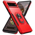 For Google Pixel 6 Pioneer Armor Heavy Duty PC + TPU Holder Phone Case(Red + Black)