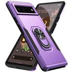 For Google Pixel 6 Pioneer Armor Heavy Duty PC + TPU Holder Phone Case(Purple + Black)