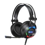 awei GM-2 USB + 3.5mm Ambient Light Gaming Wired Headset with Microphone(Black)