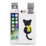 For iPhone SE 2020 & 8 & 7 3D Cartoon Pattern Shockproof TPU Protective Case(Little Black Cat)