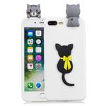 For iPhone 8 Plus & 7 Plus 3D Cartoon Pattern Shockproof TPU Protective Case(Little Black Cat)