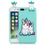 For iPhone 8 Plus & 7 Plus 3D Cartoon Pattern Shockproof TPU Protective Case(Couple Unicorn)